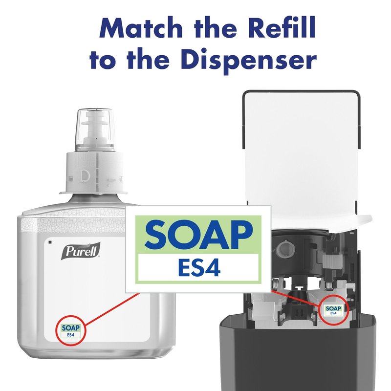 Purell Brand HEALTHY SOAP Gentle & Free Foam,Fragrance Free,1200 mL Hand Soap Refill ES4 Manual-Soap Dispenser - 5072-02 - Manufactured by GOJO,Inc.,(Pack of 4)