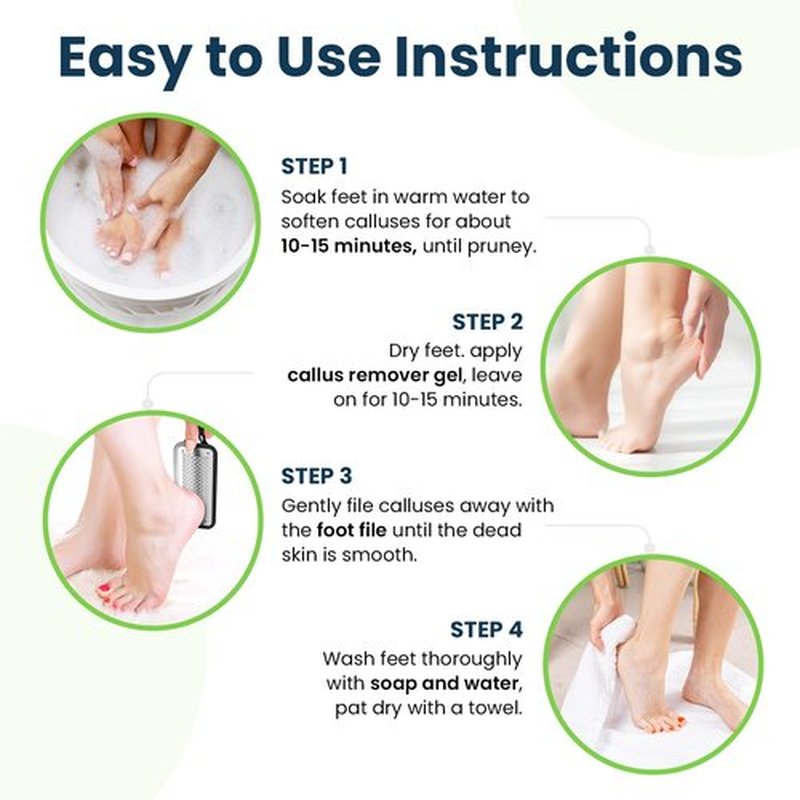 Tea Tree Foot Soak, Callus Remover Gel - Extra Strength Callus Remover Gel & Foot Soak With Epsom Salts For Calluses, Dry Cracked Heels, Toenail Fungus & Odor - Pedicure for Tired Feet