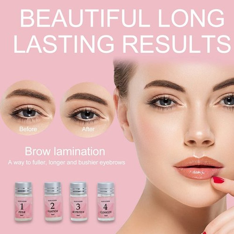 2024 4in1 Lash Lift and Brow Lamination Kit with Long-Lasting Black Color For 6-8 Weeks, Eyelash & Eyebrow Perm Diy Professional Kit,Easy to Use at Home & Salon