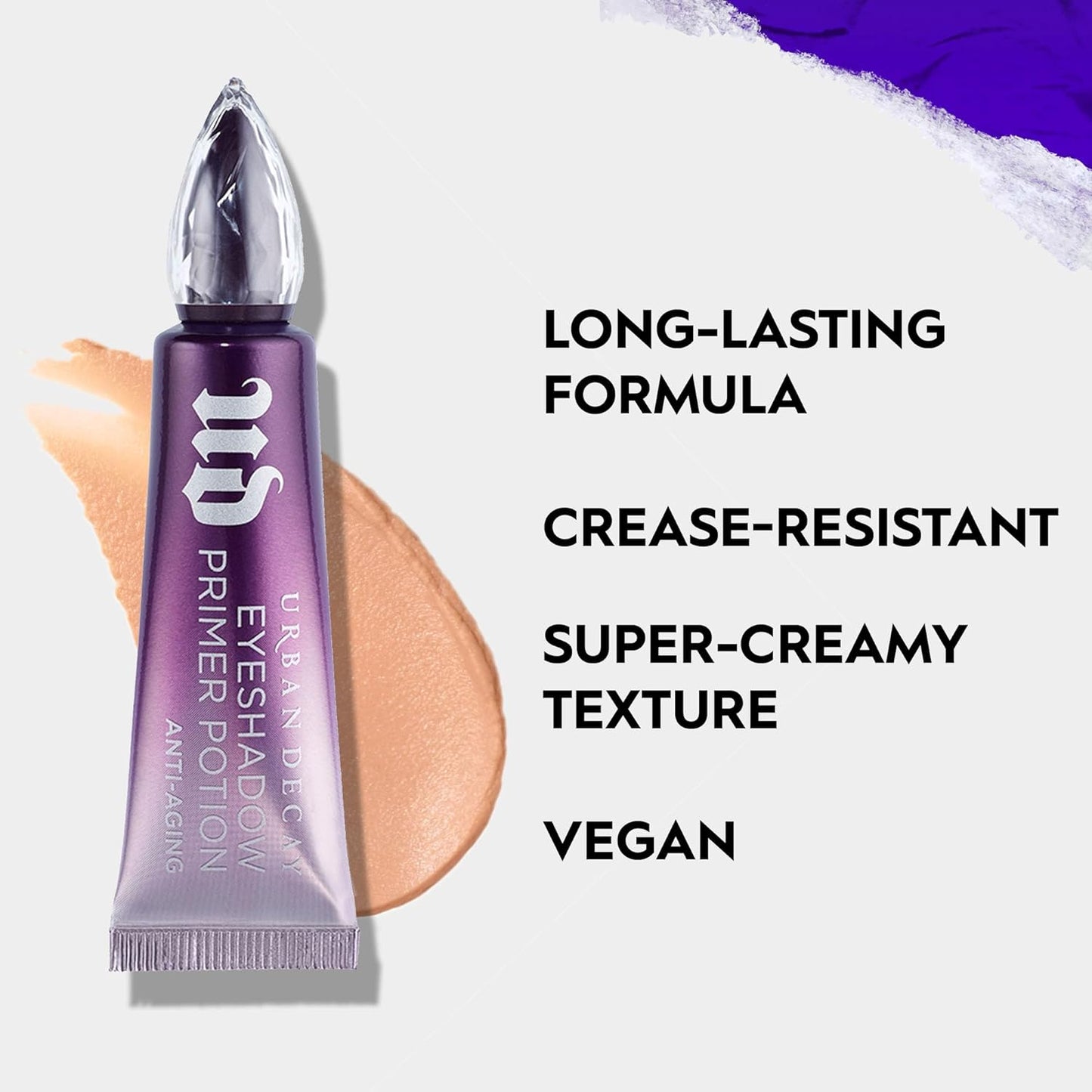 Urban Decay Anti-Aging Eyeshadow Primer Potion, Nude Eye Primer, Improves Look of Fine Lines & Texture, Smooths & Preps Eyelid Base for Vibrant Color, Crease-free Eye Makeup Looks, Vegan