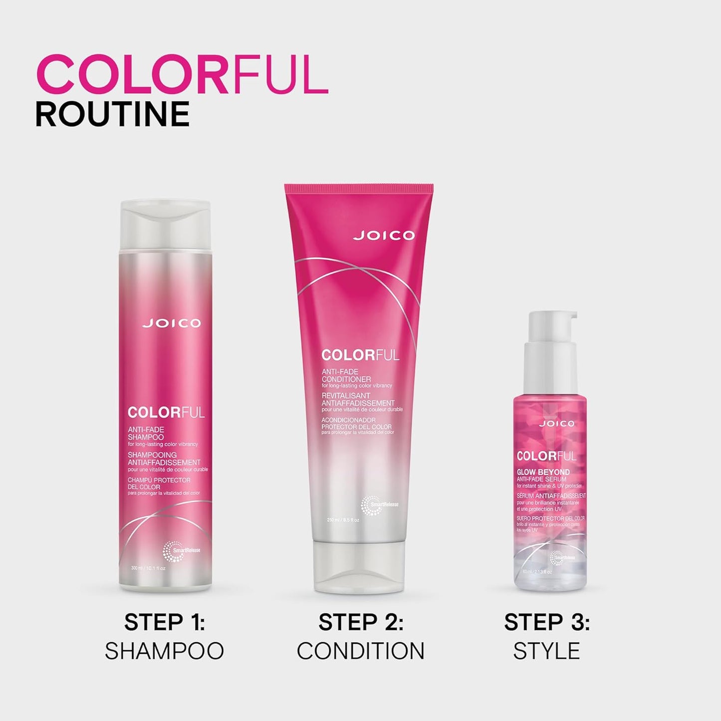 Joico Colorful Glow Beyond Anti-Fade Serum | For Color-Treated Hair | Preserve Hair Color | Prevent Fading | Boost Vibrancy & Softness | With Camellia Oil & Pomegranate Fruit Extract | 2.13 Fl Oz