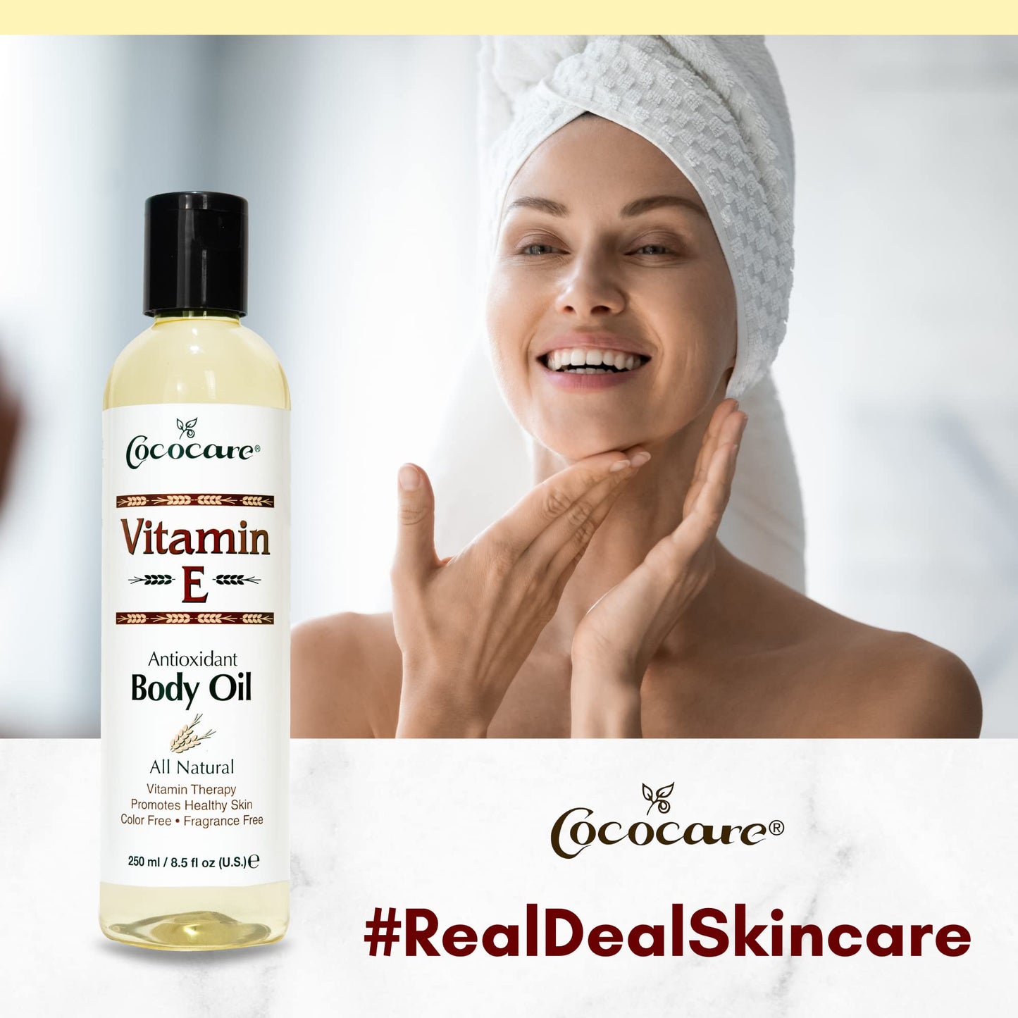 Cococare Natural Vitamin E Antioxidant Body Oil - Vitamin Therapy for All Skin Types - 8.5 fl oz