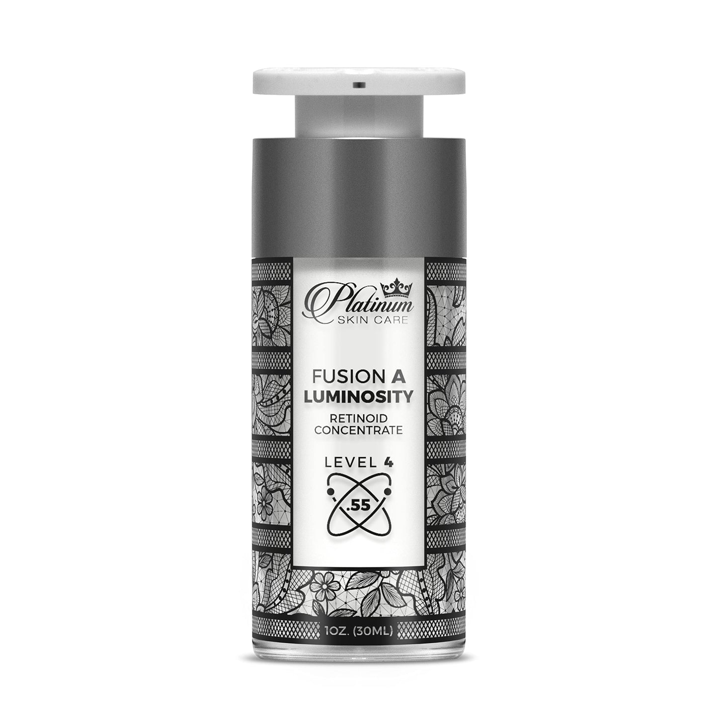 Fusion A Retinoid Concentrate (Level 4 .55%). Retinaldehyde, Hydroxypinacolone Retinoate, Retinol, Granactive Retinoid.