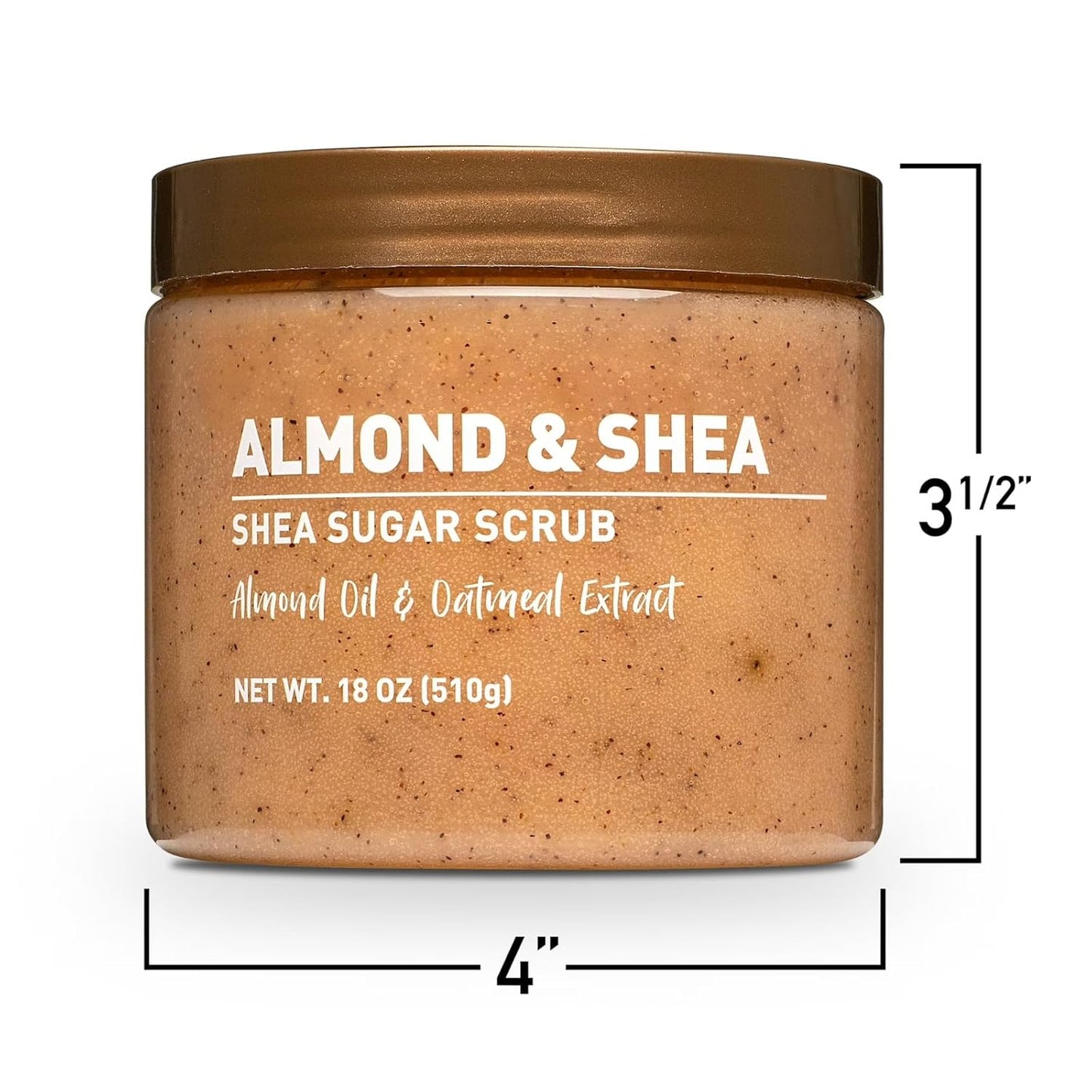 Almond & Shea Sugar Body Scrub - Exfoliating Moisturizer for Smooth Skin | 18 oz
