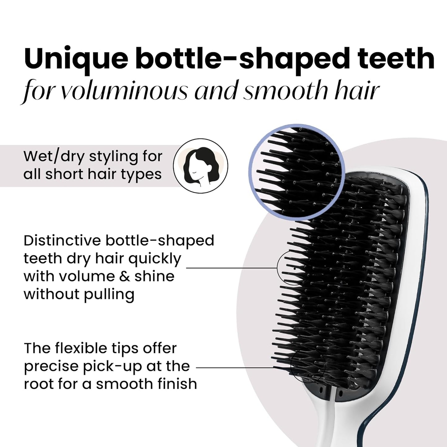 Tangle Teezer Blow Styling Smoothing Hairbrush Tool, Gentle and Fast Drying for Medium & Long Hair, Half Size