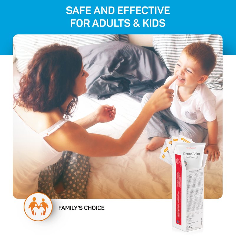 Clinically Tested DermaCalm SOS Therapy - Eczema Psoriasis Dermatitis Prone, Dry Skin - Urea 8%, Probiotics w/Best Natural Ingredients - Itchy, Severely Dry, Scaly Skin. Adults & Kids, Eczema Cream