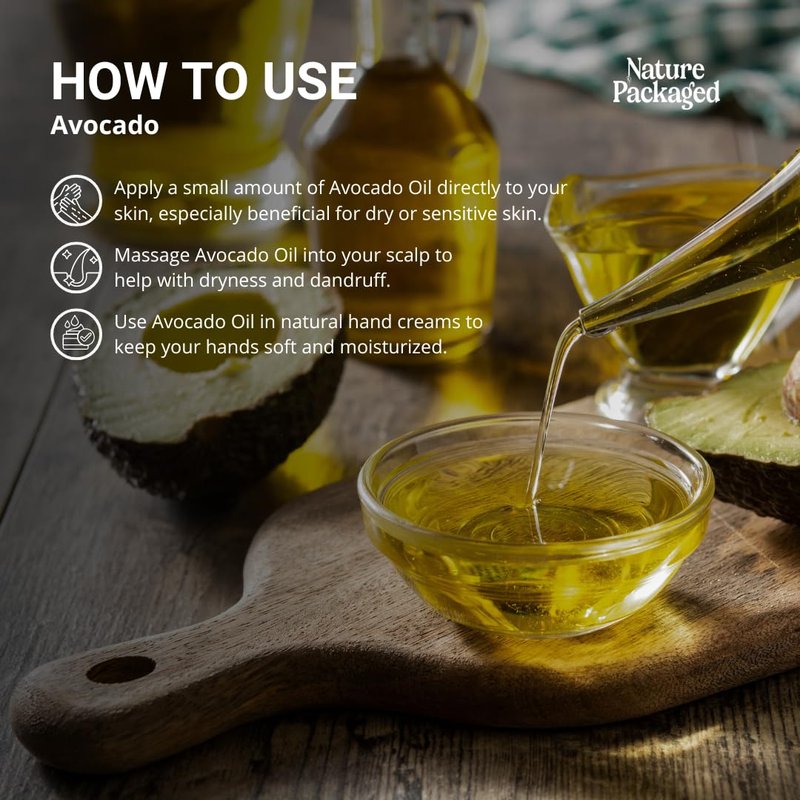 Nature Packaged Avocado Oil - Direct from EIR Oils Farm in Spain - 100% Pure Carrier Oil for Hair, Face, and Skin - Hand-Picked, Cold-Pressed Carrier Oil - (4Gallons)
