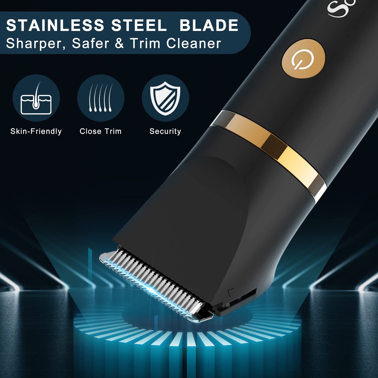 Scttomon Electric Groin Hair Trimmer Ball Trimmer for Men Body Shaver Trimmer Below-The-Waist Groomer Nose Hair Trimmer Waterproof Cordless 3 in 1