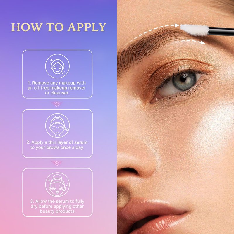 VieBeauti Eyebrow Growth Serum 3mL – Brow Serum for Fuller & Thicker Looking Brows, Advanced Nourishing Formula, Vegan & Cruelty-Free, Gentle for Sensitive Skin