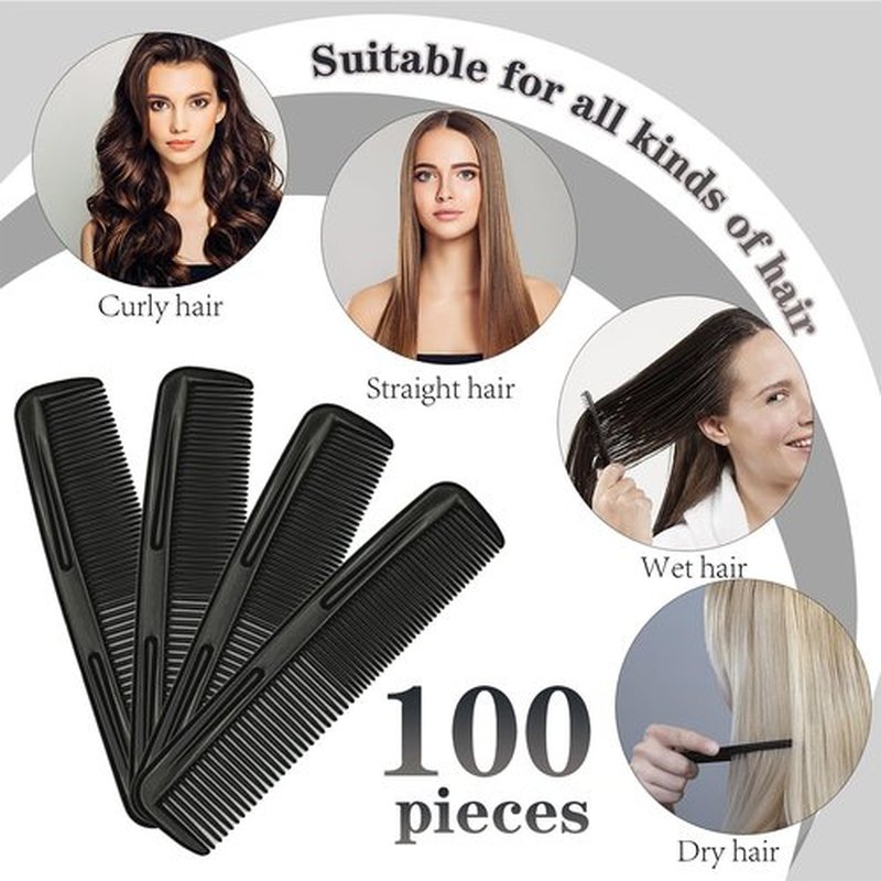 200 Pieces Black Hair Combs, Pocket Hair Combs Fine Dressing Comb for Women and Men