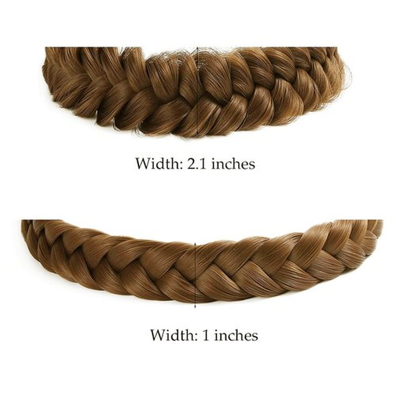 STHEJFB Braid Headband 2 3 Strands combinations Messy Wide Chunky Fluffy Elastic Stretch Hairpiece Braided Headband Women Girl Beauty accessory (Braid pioneer C)
