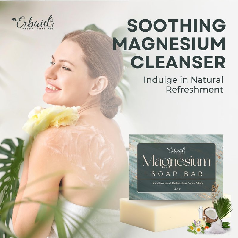 Dead Sea Magnesium Soap Bar – Deep Cleansing, Moisturizing Body Soap for Dry Itchy and All Skin Types – Shower Soap Soothes Muscles and Joints – All-Natural Exfoliating Face and Body Wash Made in USA
