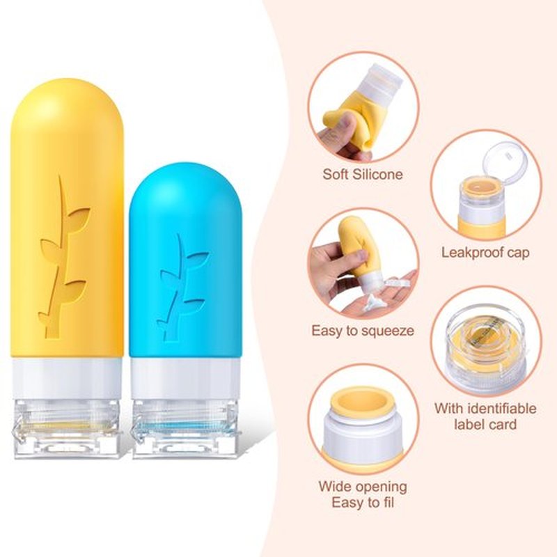 18 Pcs Travel Bottles for Toiletries, TSA Approved Silicone Travel Size Containers for toiletries Set, Refillable & Leakproof Travel Bottles Kit Travel Size Bottles
