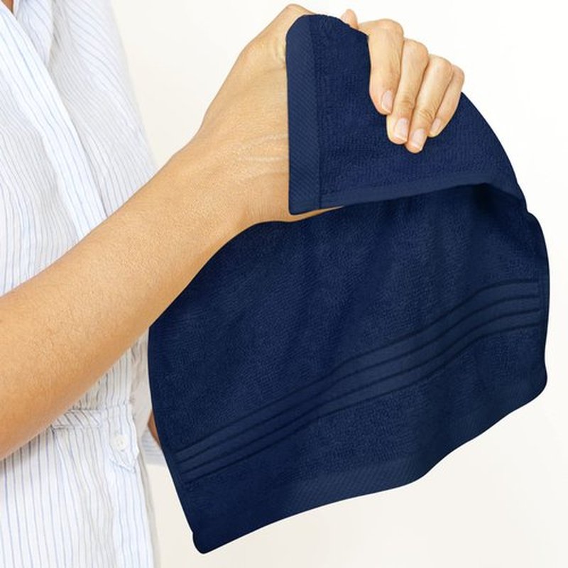 Utopia Towels 12 Pack Premium Wash Cloths Set (12 x 12 Inches) 100% Cotton Ring Spun, Highly Absorbent Cotton and Soft Feel Washcloths for Bathroom, Spa, Gym, and Face Towel (Navy)