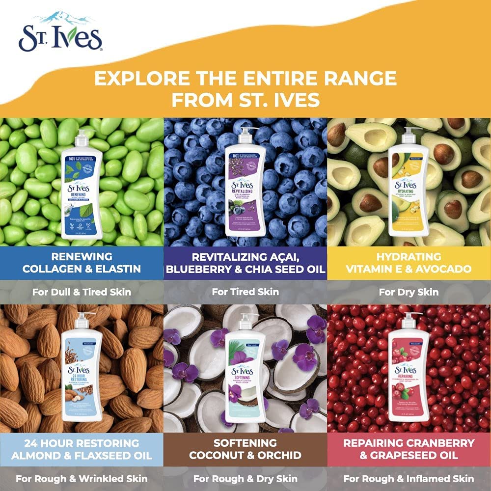St. Ives Daily Hydrating Vitamin E & Avocado Body Lotion, 21 Ounce (Pack of 3)