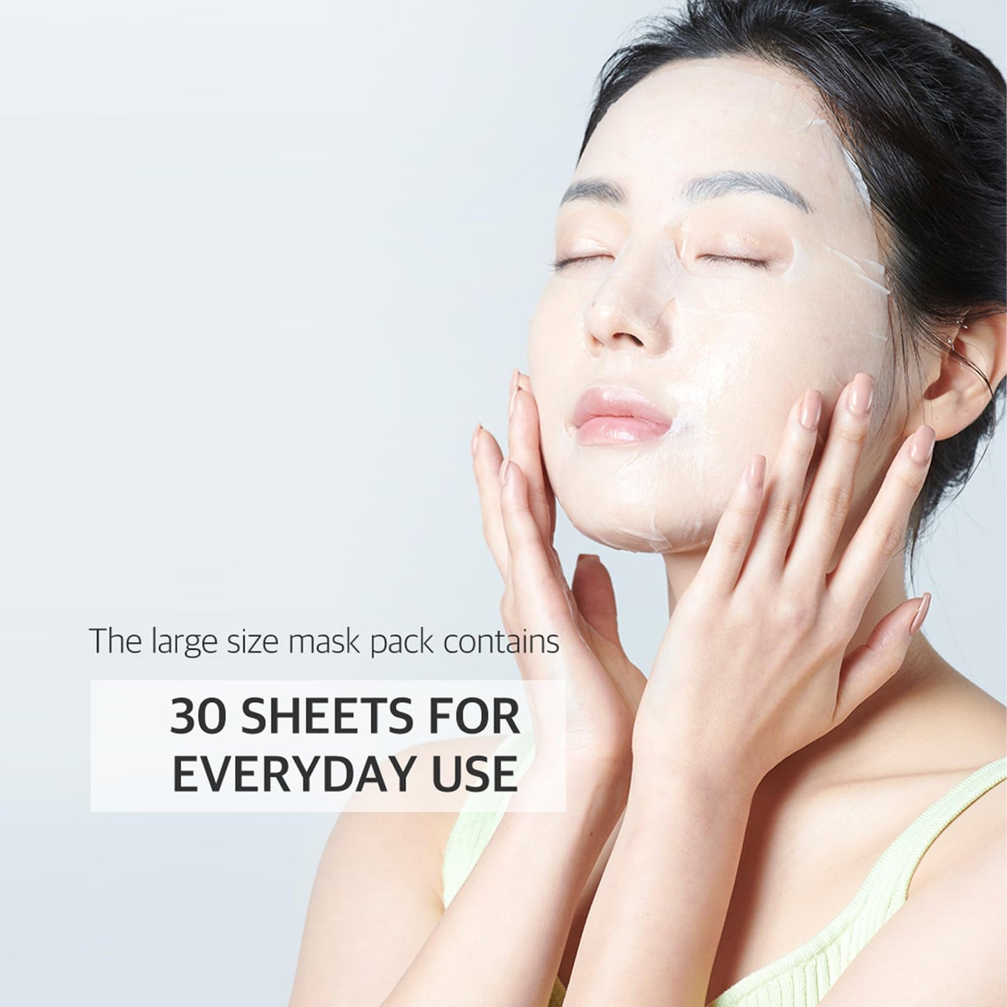 BOM Eight Tea Quick Boosting Mask 30ea 13.75oz Glass Skin Face Mask for Instant Hydration, Face Masks Bulk, Centella & Madecassoside for Soothing, Self Care for Women, Korean Face Mask