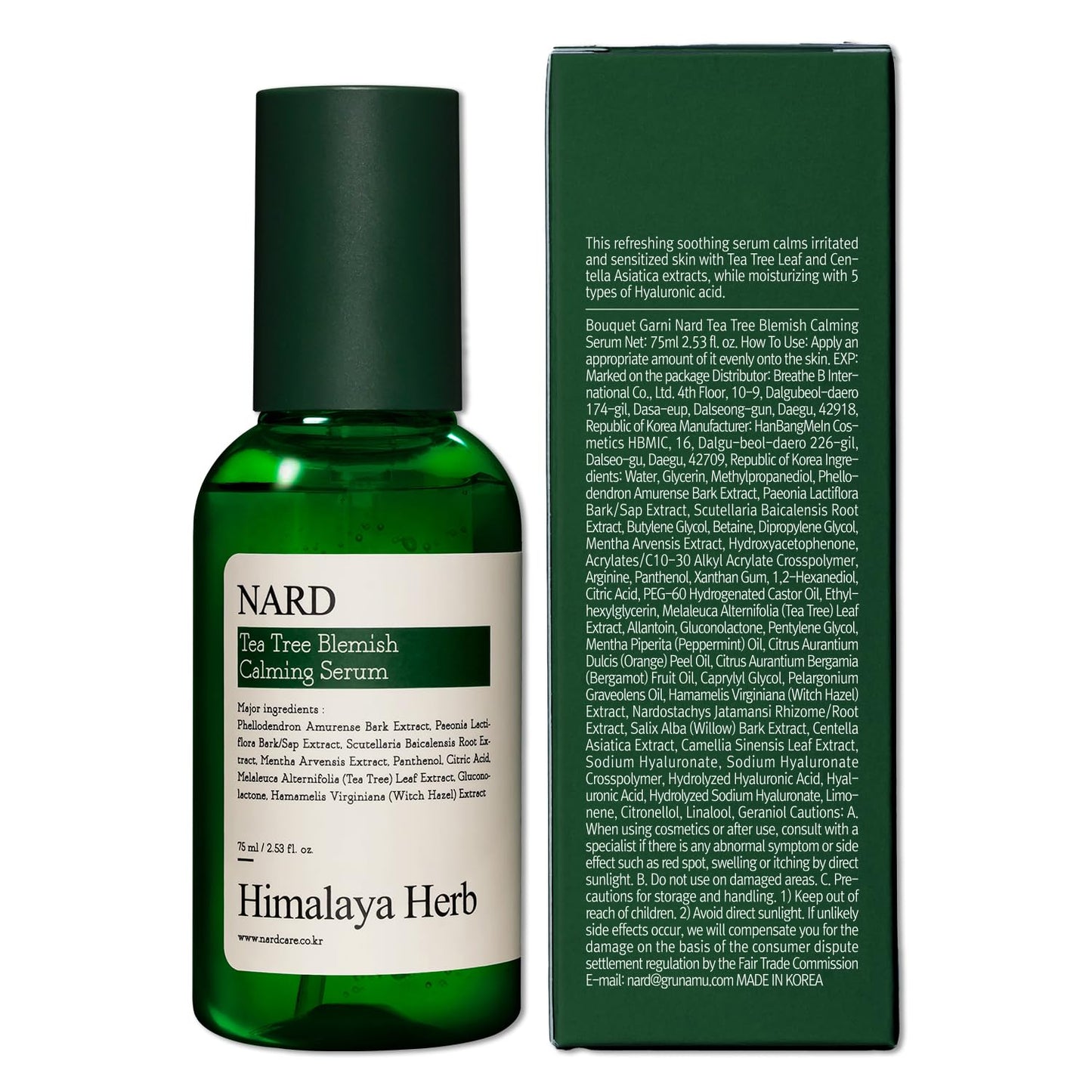Bouquet Garni Nard Tea Tree Blemish Soothing Serum 2.53 Fl. oz. / AHA & PHA Exfoliating Face Serum with Hyaluronic Acid, Panthenol & Witch Hazel for Calm and Hydrated Skin