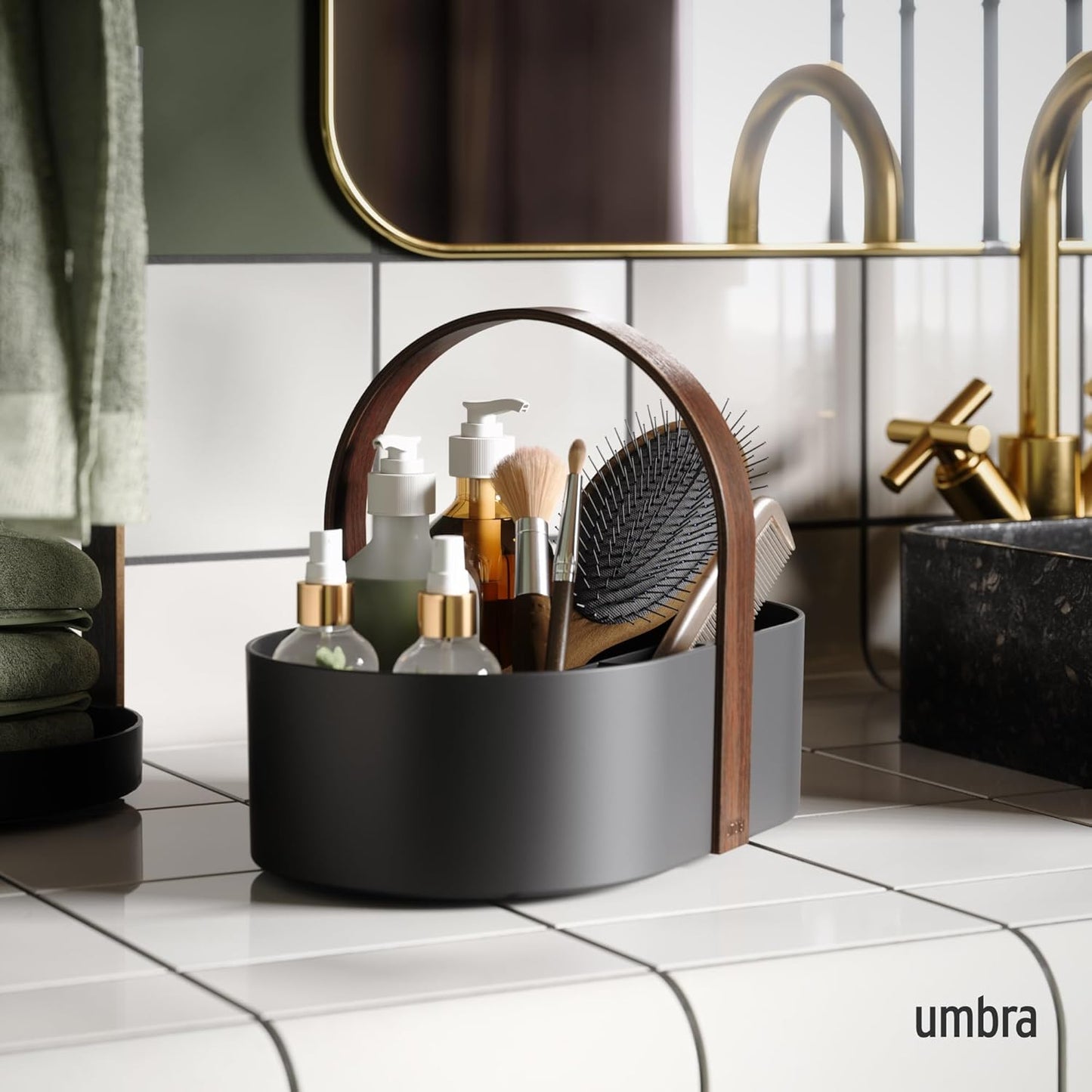 Umbra Bellwood Cosmetic Organizer, (50.2x19.5x19.3cm), White/Natural