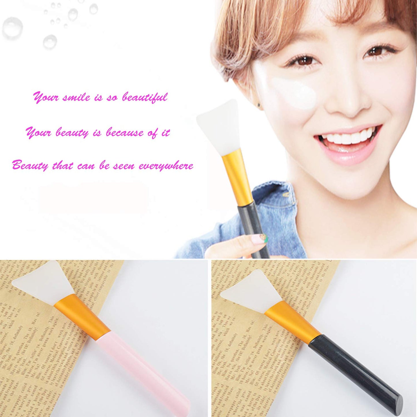 Silicone Face Mask Brush, Mask Beauty Tool, Soft Silicone Facial Mud Mask Applicator Brush 12 Pcs.