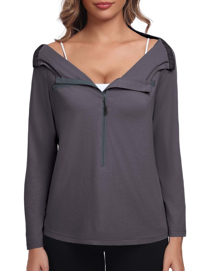 Deyeek Chemo Shirts for Port Access Women Long Sleeve Best Gift for Cancer Patients Chemotherapy Must Haves