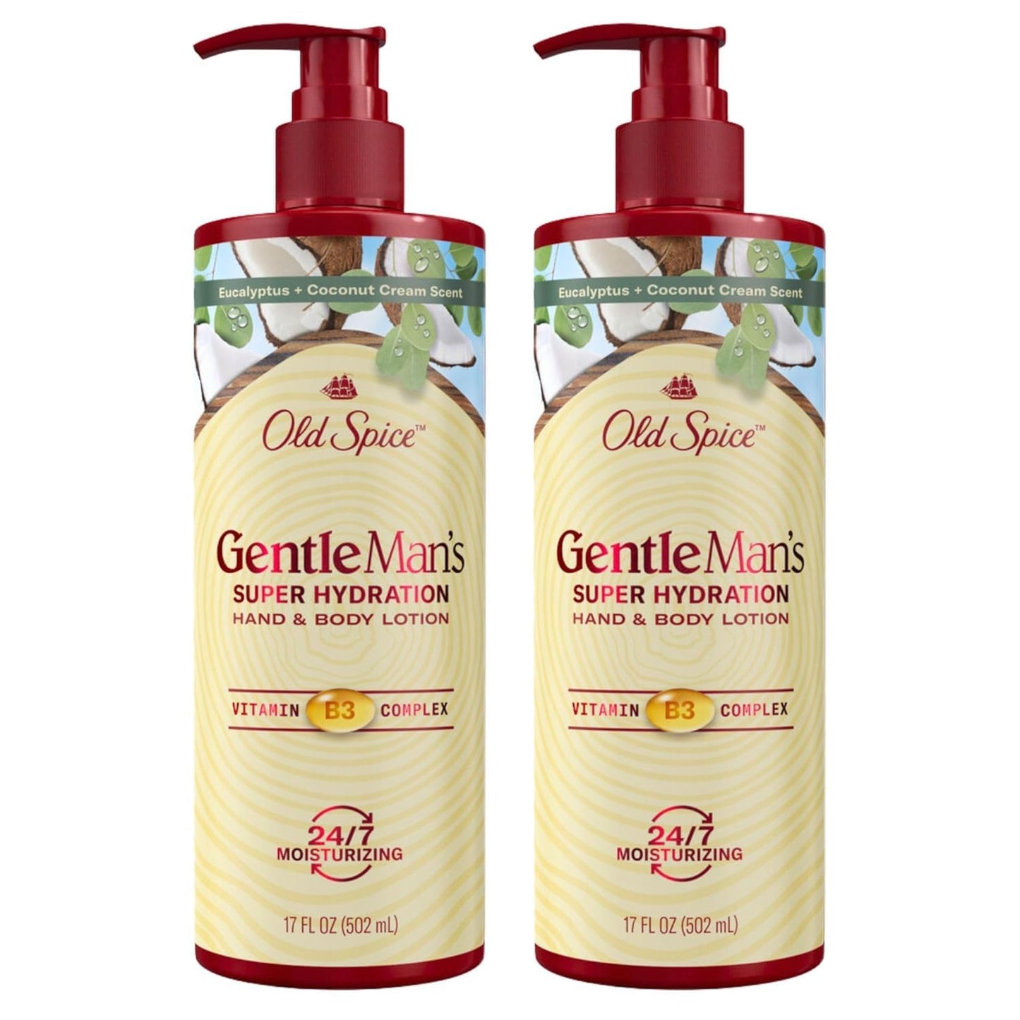 Old Spice Hand & Body Lotion for Men, Gentleman's Super Hydration, 24/7 Moisturizing with Vitamin B3 Complex, Fast Absorbing, Lavender + Mint Cream, 17 oz (Pack of 4)