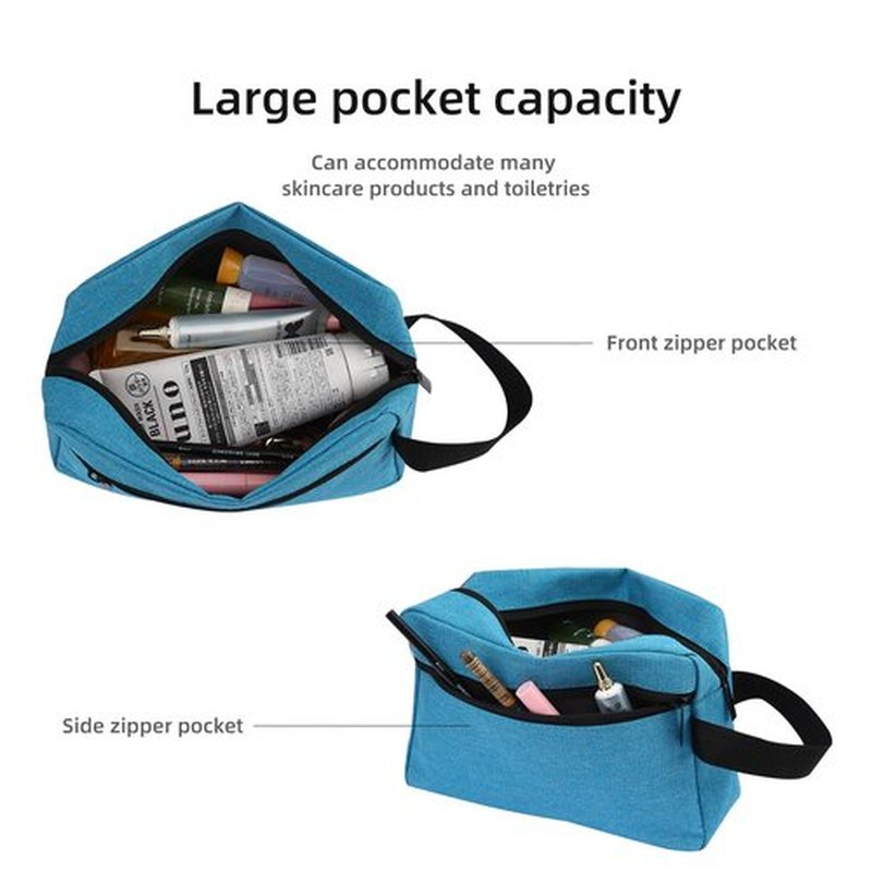 Icramsy Travel Toiletry bag Toiletry bag for women men Hanging toiletry bag Cosmetic bag Travel accessories for Women Men (Lake blue)