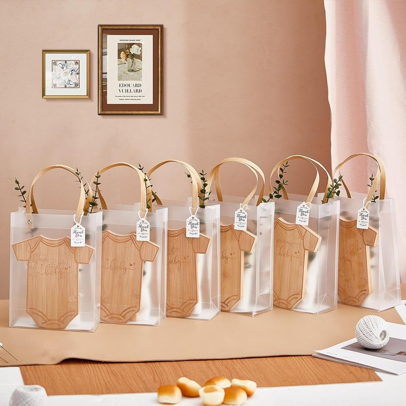 Bodysuit Shaped Cheese Board Set - Baby Shower Game Winner Prizes | Includes Spoons & Gift Bags (4 Sets)