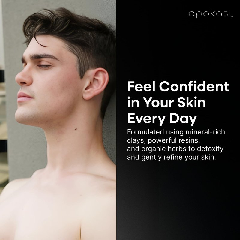 Apokati Metamorphosis Cleansing Clay Mask with Organic Herbs, Natural Resins, and Mineral-Rich Formula, Suitable for Sensitive Skin, 3.5oz (100g)