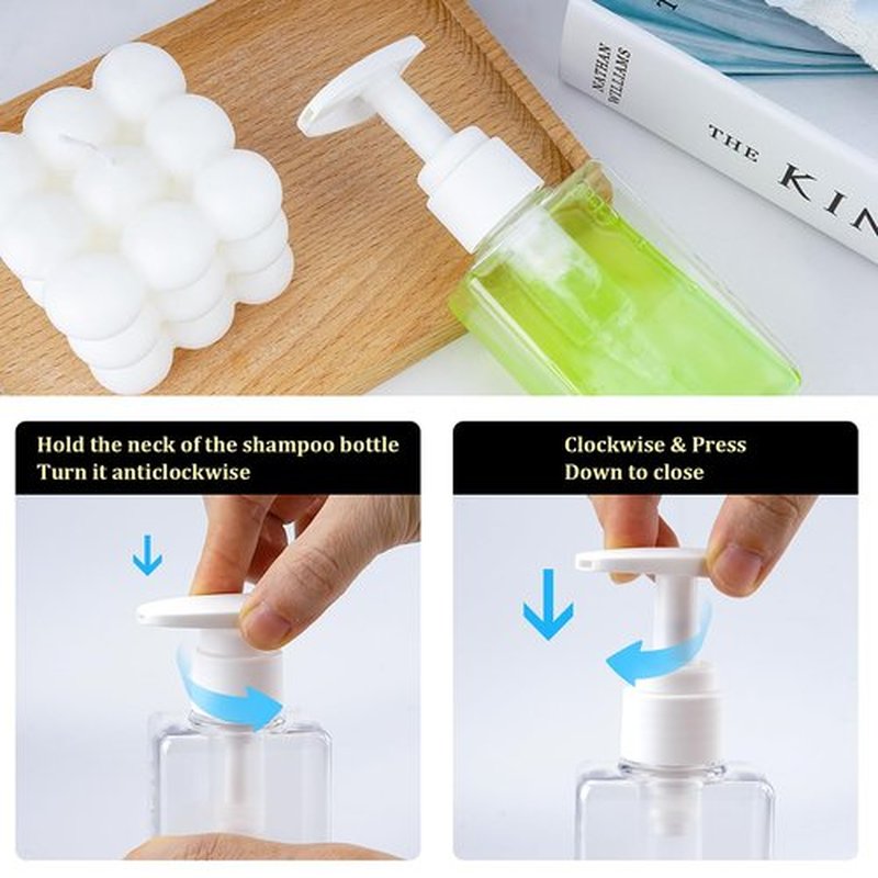 Hethyo Travel Bottles Travel Accessories Toiletries 4 Pack 3.7oz/110ml Travel Shampoo And Conditioner Bottles Empty Plastic Pump Bottle Dispenser Travel Size containers travel essentials
