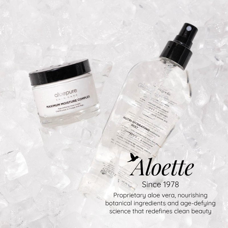 Aloette Maximum Moisture Anti-Aging Face Cream - Age Defying Anti-Wrinkle Facial Cream with Moisturizing Shea Butter & Aloe Vera - Hydrating Moisturizer for Fine Lines & Wrinkles - All Skin Types