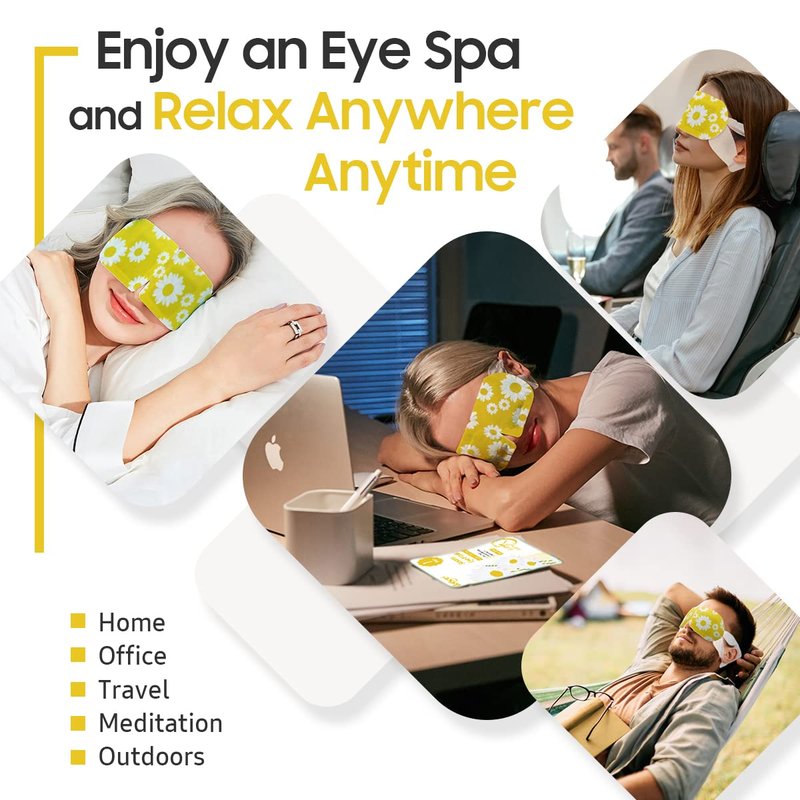 BeHoomi 30Packs Steam Eye Mask, Heated Eye Mask Warm Compress for Eyes, Self Heating Disposable Eye Masks for Home Sleep, Spa, Travel Essentials & Relaxation Gifts, Stocking Stuffers