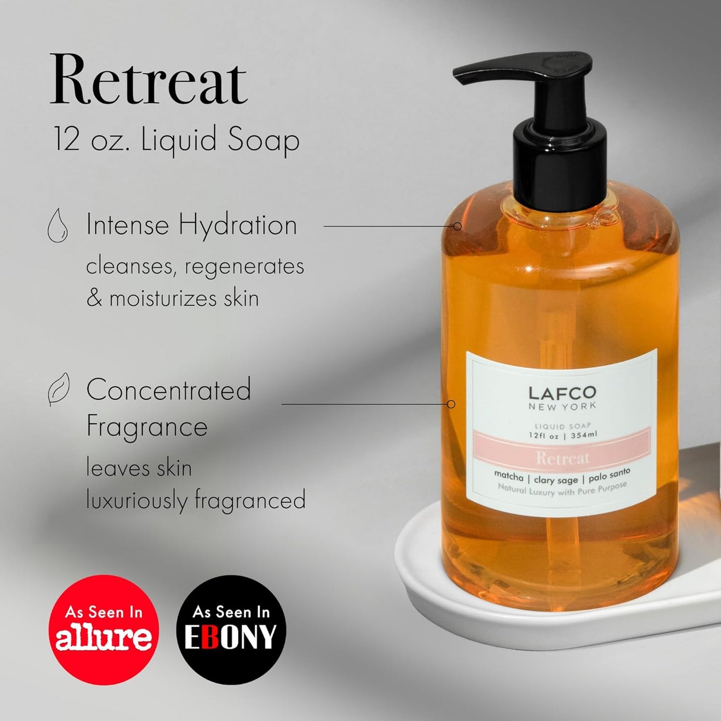 LAFCO New York Liquid Soap, Marine - 12 oz - Regenerates, Protects & Moisturizes - All Skin Types - Hypoallergenic, Synthetic Free & Cruelty Free - Made in Italy