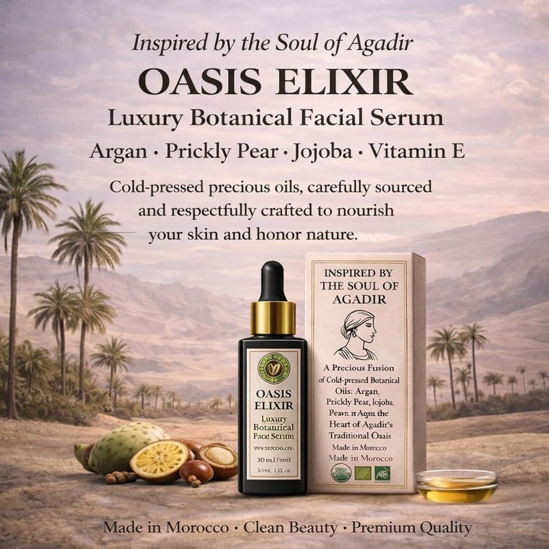LAYA VERT Oasis Elixir Face Oil Serum, Deep Hydration and Radiant Glow, Fast Absorbing, Non Greasy, Helps Reduce the Look of Fine Lines, Argan and Prickly Pear, Jojoba, Vitamin E, 1 fl oz (30 mL)