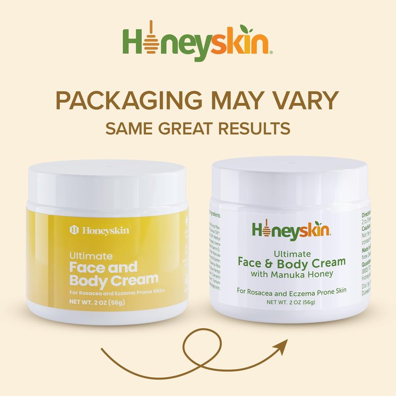 Hydrating Face Moisturizer & Body Cream with Manuka Honey Cream - Organic Face Moisturizer with Honey for Extremely Dry Skin - for Dry & Itchy Skin, Rosacea & Eczema Prone Skin 2oz