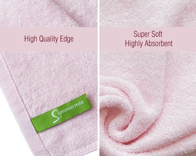 SUMMERMIA Washcloths 12 Pack 13" x 13" - Soft Wash Cloths for Your Face Towel, Wash Cloths for Your Body (White+Pink)
