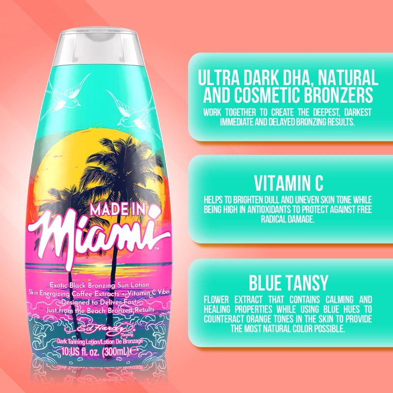 Ed Hardy Tanning Made In Miami - Dark Tanning Lotion