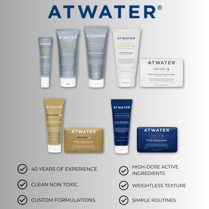 ATWATER Exfoliating Bar Soap for Men, Natural Body Scrub and Cleanser with Jojoba Oil and Coconut, Sulfate-Free Men’s Soap Bar - 7 oz