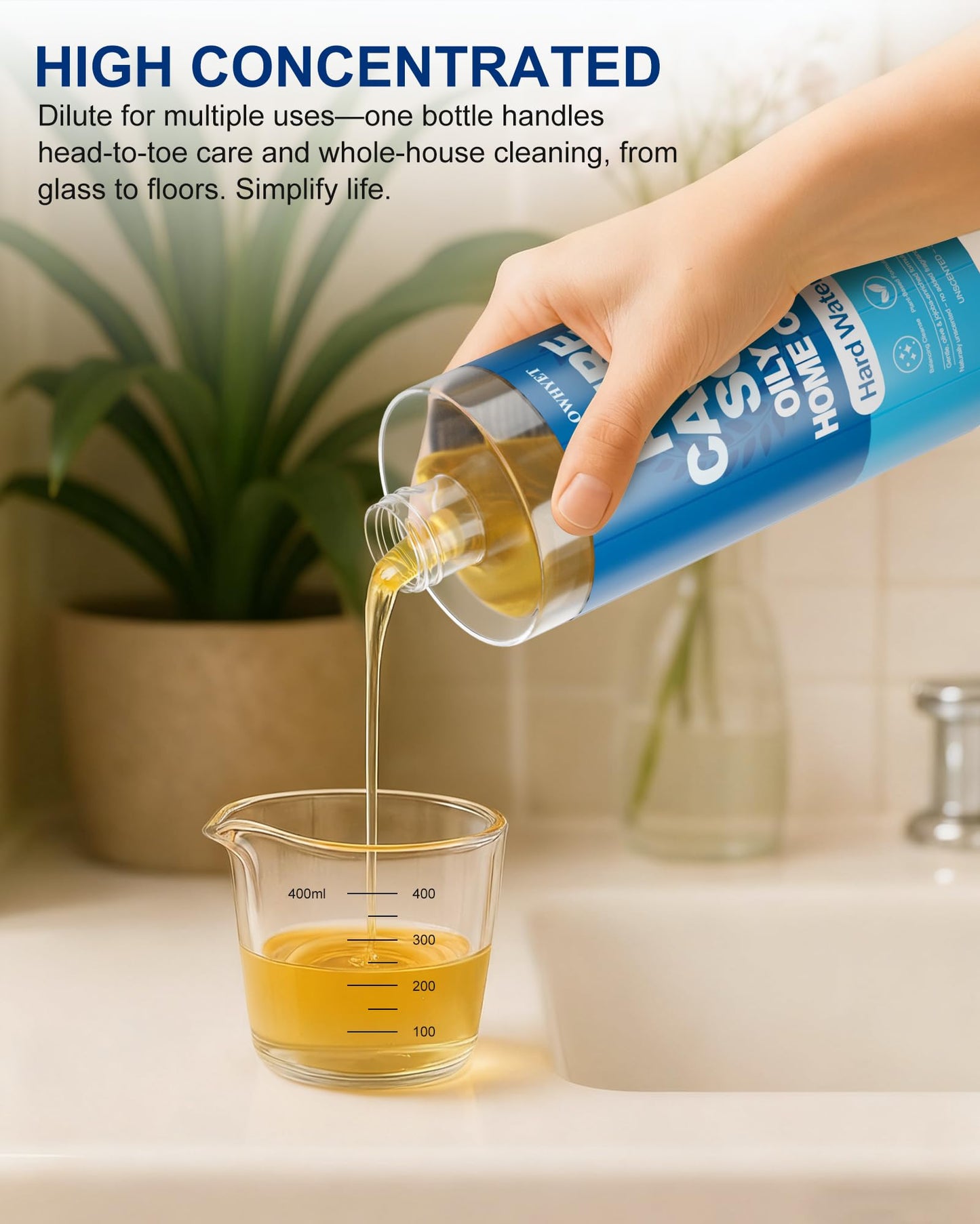 FLOWHYET Pure Castile Soap Liquid Unscented 33.8 fl oz, Organic Body Wash,Bath Soap Castile Liquid, Hard Water Friendly for Sensitive & Oily Skin for Body,Face, Hand, Multi-Purpose Home Cleaner