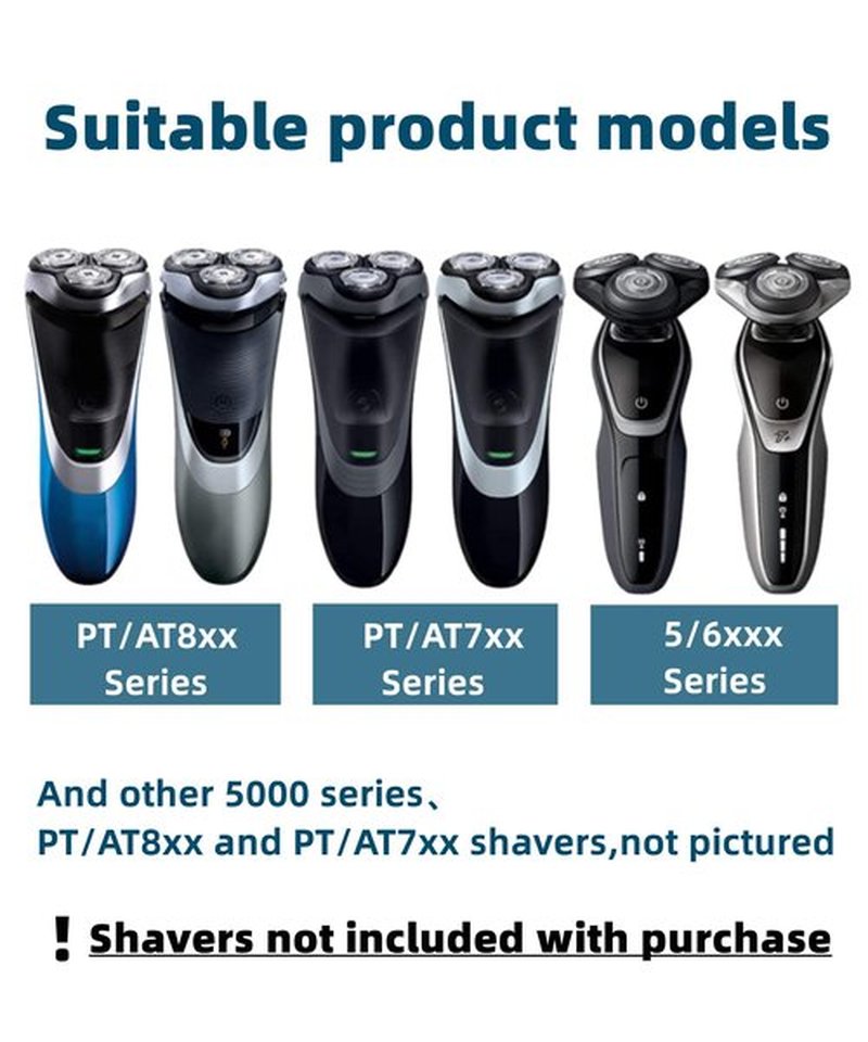 6Pcs SH50 Replacement Heads with 3Pcs Blade Retaining Rings Replacement for Philips Norelco 5000 Series,men's electric shaver replacement heads