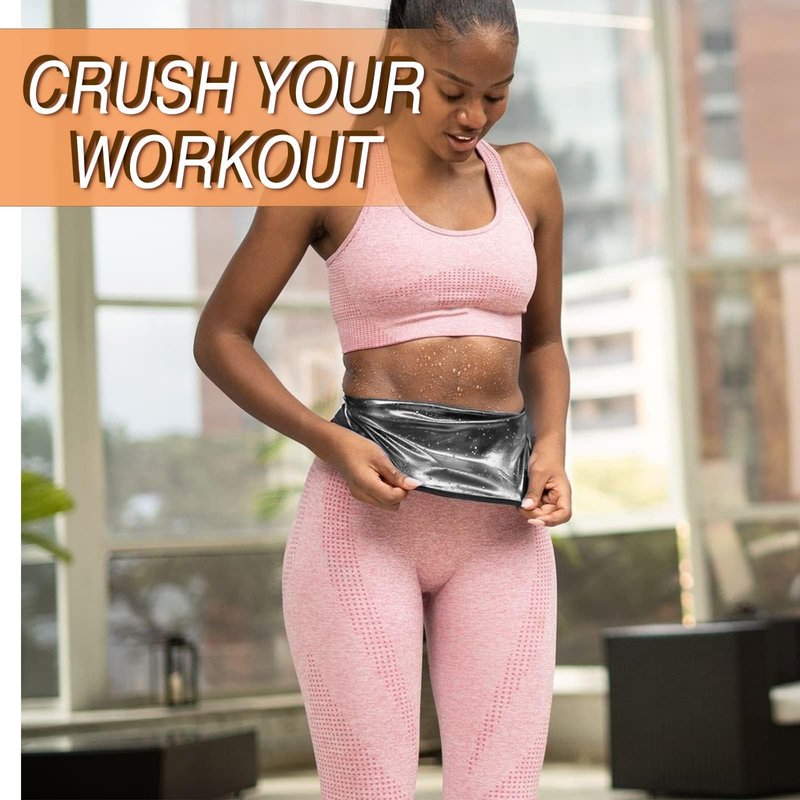 huiming Sauna Suit Waist Trimmer for Women Waist Trainer sweat band for stomach Belt Lower Belly Plus Size (Silvery, Large-X-Large)