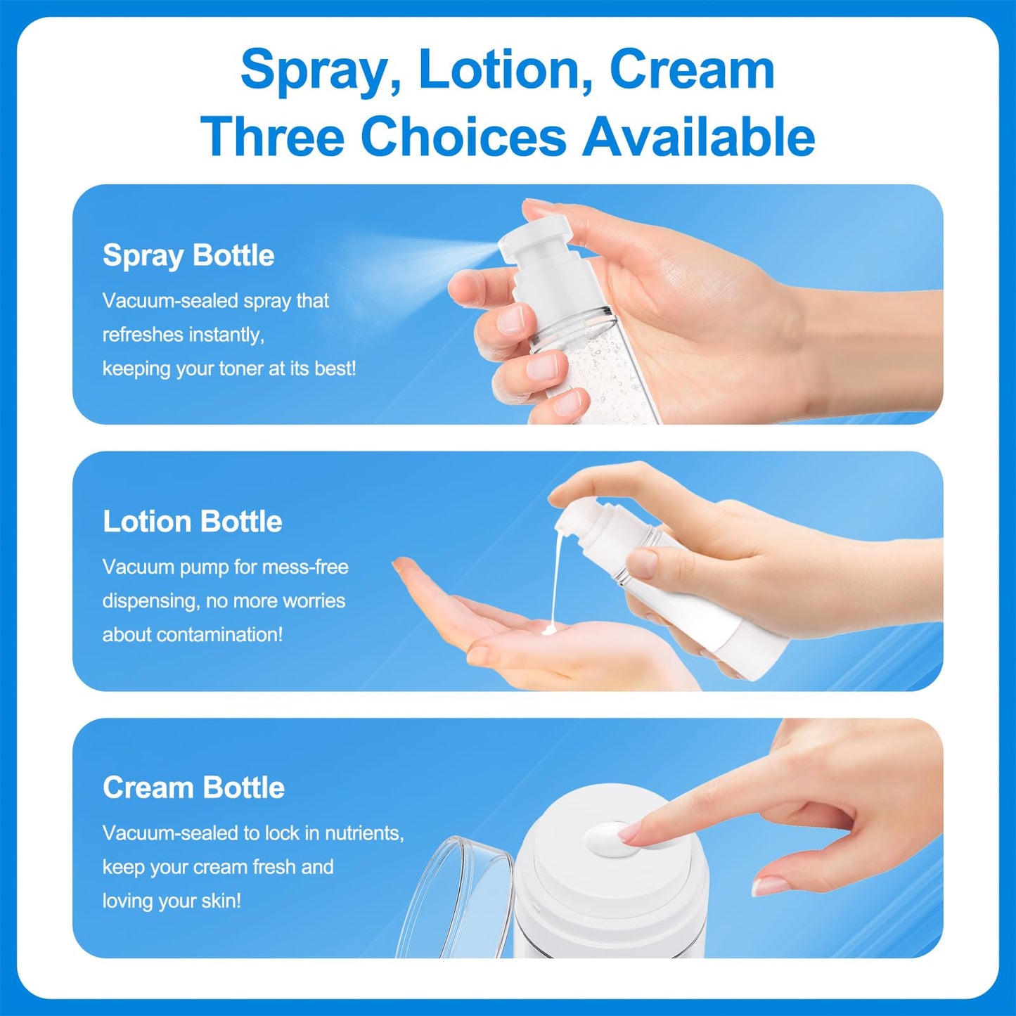 4 Pack Airless Pump Jar, 1.7 oz Pump Moisturizer Container,Travel Skincare Bottles,Travel Size Containers for Cream,Moisturizer&Lotion Leak-Proof Portable Dispenser for Toiletries