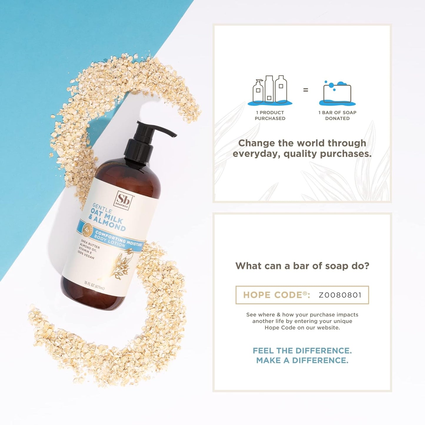 Soapbox Moisturizing Body Lotion, Coconut Milk & Sandalwood with Aloe and Shea Butter, Pack of 3 Hand Lotion Bottles, Vegan Skin Care Products, Moisturizer for Dry Skin, 3 Pack, 16oz Each
