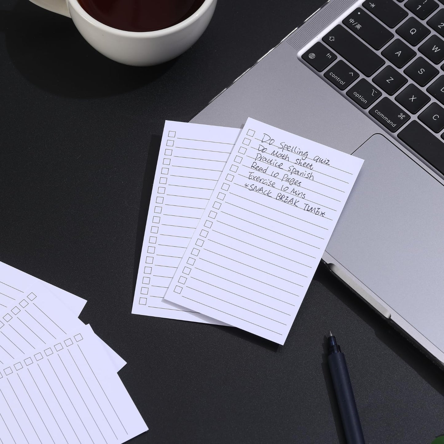 Vertical Ruled Index Cards 3x5 with Check Boxes,Double Sided Ruled Note Card for To Do Checklists, Heavy Weight Flash Cards for Studying,School, Home and Office - White,100 Pack