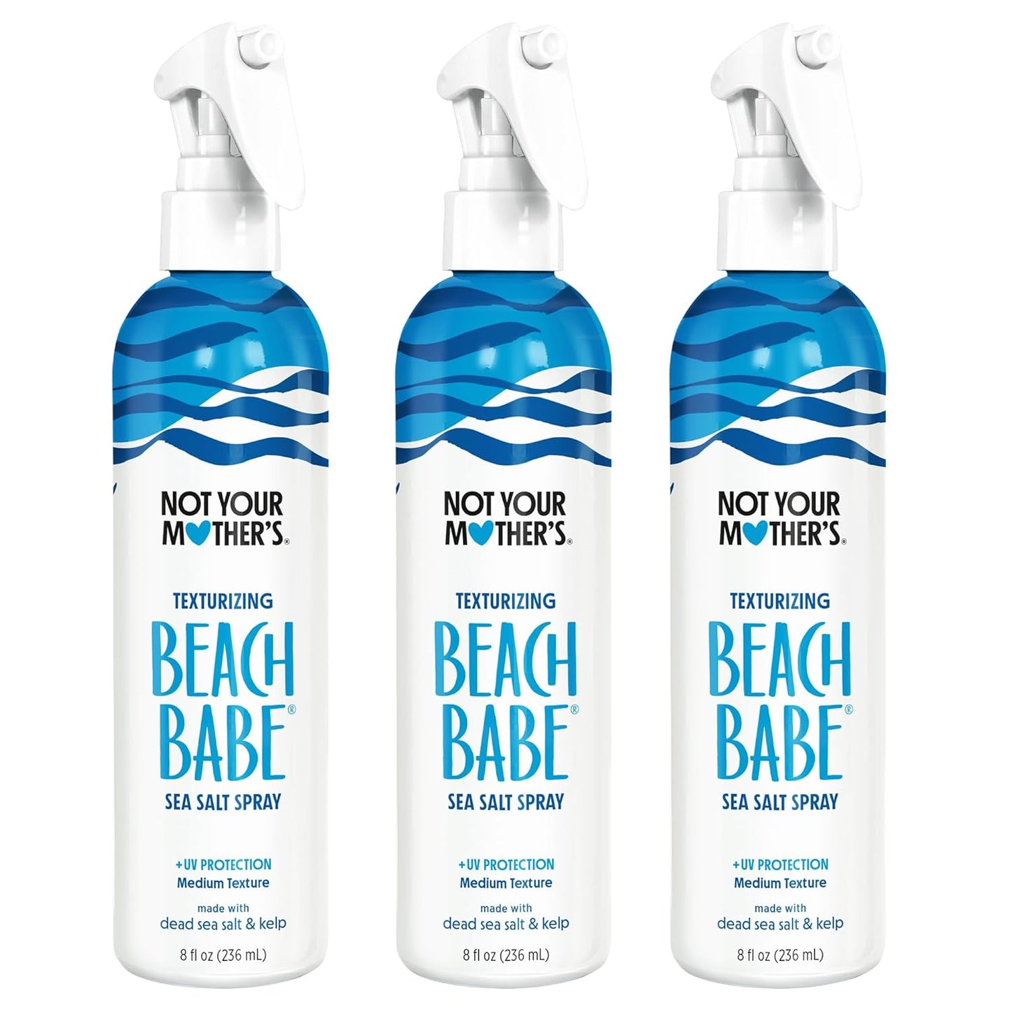 Not Your Mother's Beach Babe Sea Salt Spray - For Tousled Hair Texture with Matte Finish (8 fl oz, 3-Pack)
