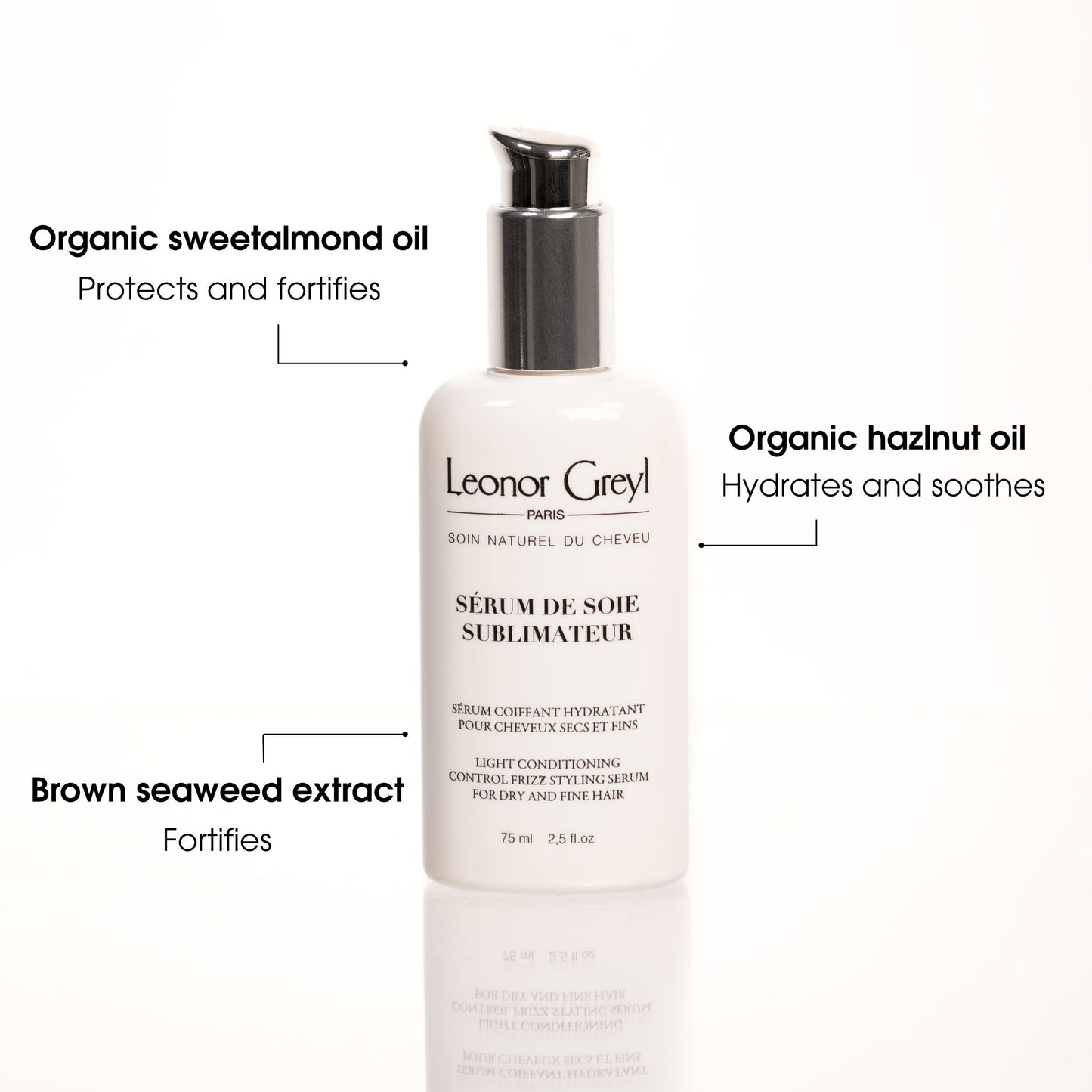 Leonor Greyl Frizz Control & Light Conditioning Styling Serum Paris - Serum De Soie Sublimateur - For Dry and Fine Hair (2.5 Oz)