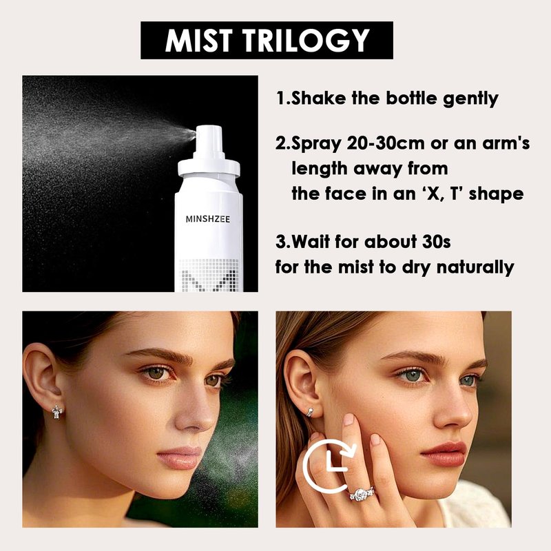 2PCS Makeup Setting Spray Set for Face, Weightless Long Lasting Waterproof Fixing Makeup Setting Face Spray, Smudge-proof, Hydrating & Refreshing Setting Spray Makeup for All Skin Type(J)