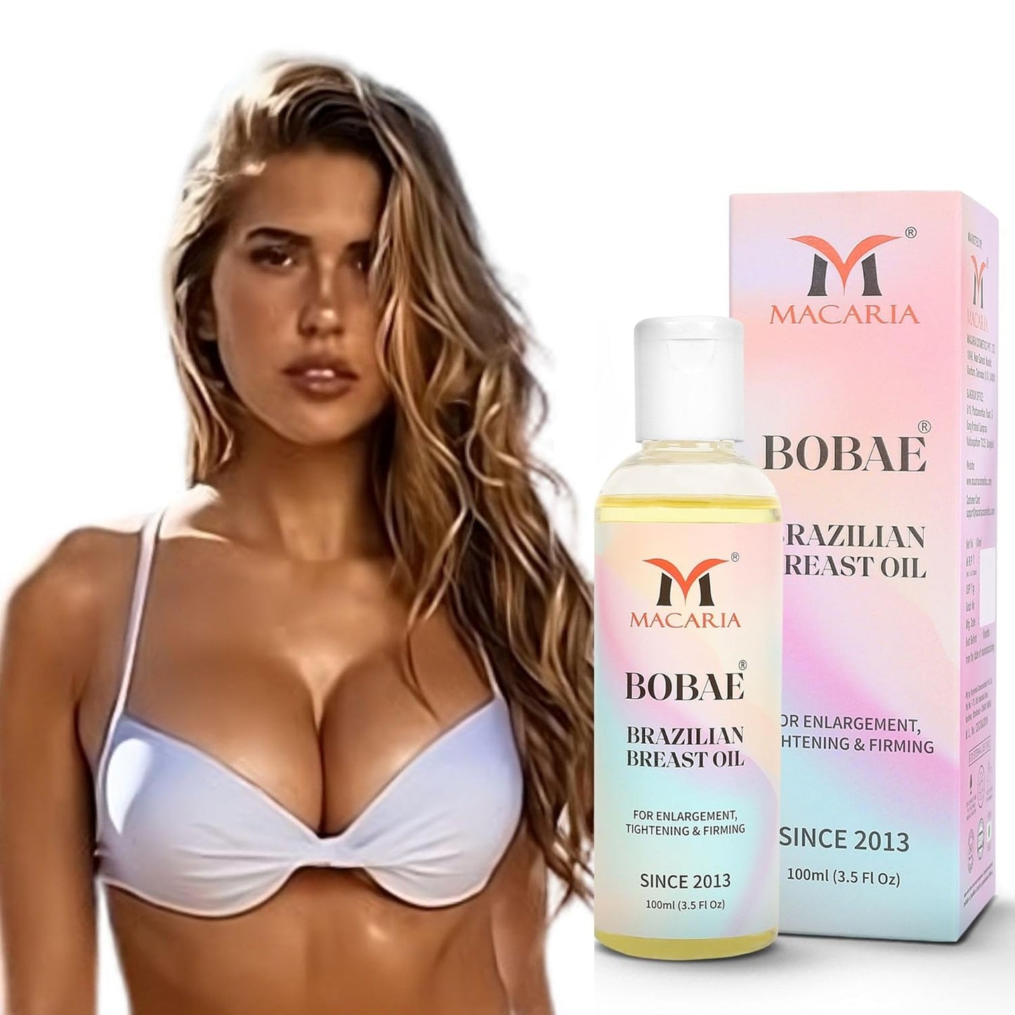 Bobae Brazilian Breast Oil | Bust Tightening Shape & Size up Toning Massage Oil Quick Lifting Firming Breast Enhancement Gel bigger Brazilian Boobs Women enlargement Oil for quick larger growth