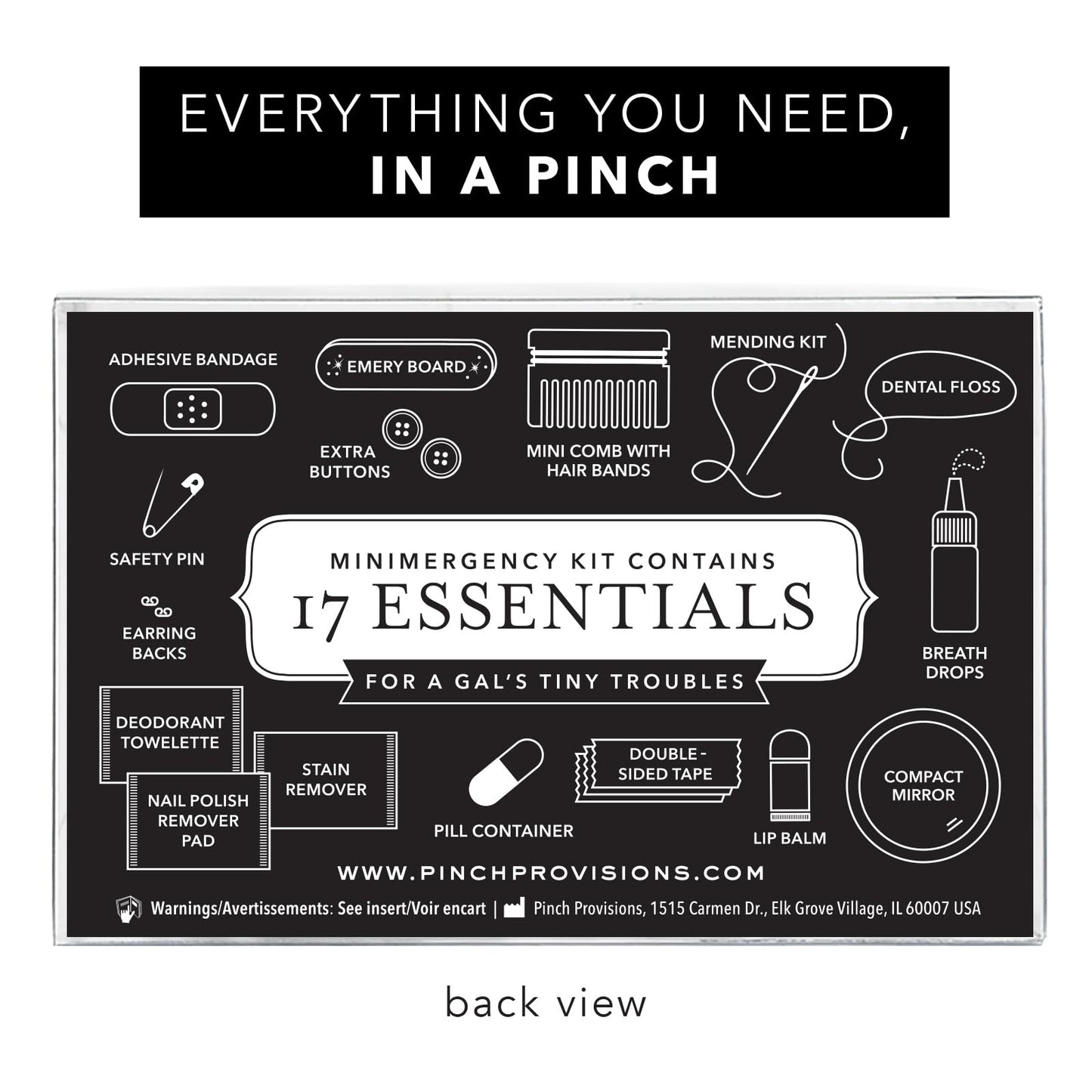 Pinch Provisions Good Luck Minimergency Kit, Includes 17 Travel-Sized Cosmetic Essentials, Convenient for Purses, Emergency Beauty Accessories, Gifts for Holiday’s & Birthday’s, Wishbone