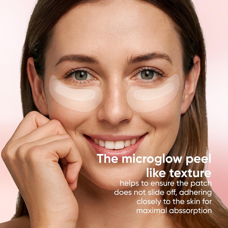NOVALIFT MicroGlow Eye Patches,Under Eye Patchs Hyaluronic Acid Eye Mask for Dark Circles for Women, Forehead Wrinkle & Smile Line Patches