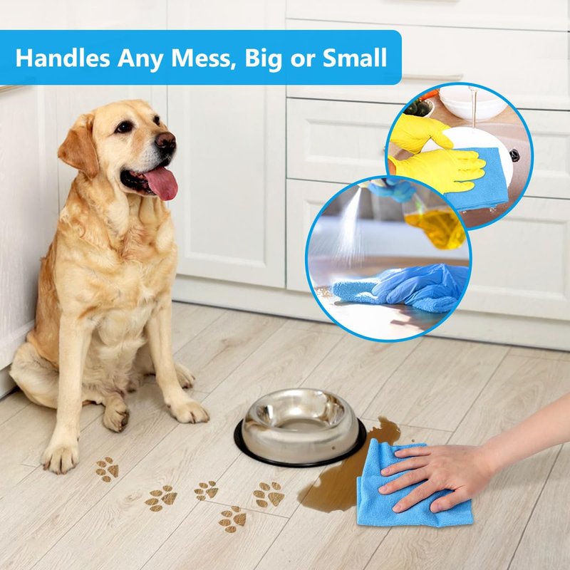 GLIMGLINT Microfiber Cleaning Cloth Box, Shop Towels 100 Pack Washable